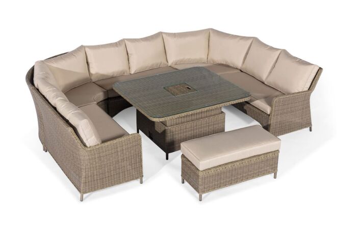 Maze Winchester Royal U Shaped Adjustable Garden Sofa Set - Natural