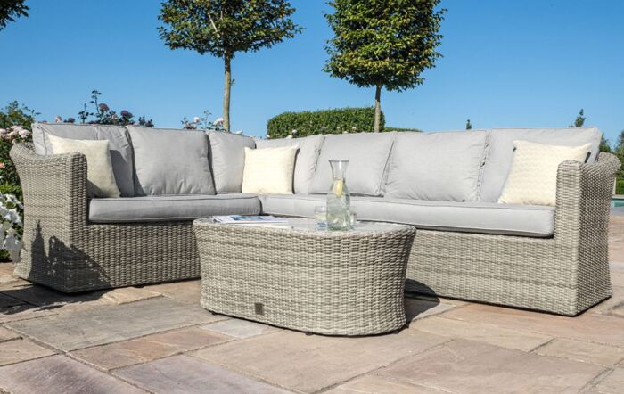 Maze Oxford Large Outdoor Corner Sofa Set - Grey