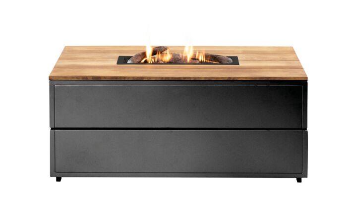 Pacific Lifestyle Cosipure Black and Teak 120 Rectangular Fire Pit