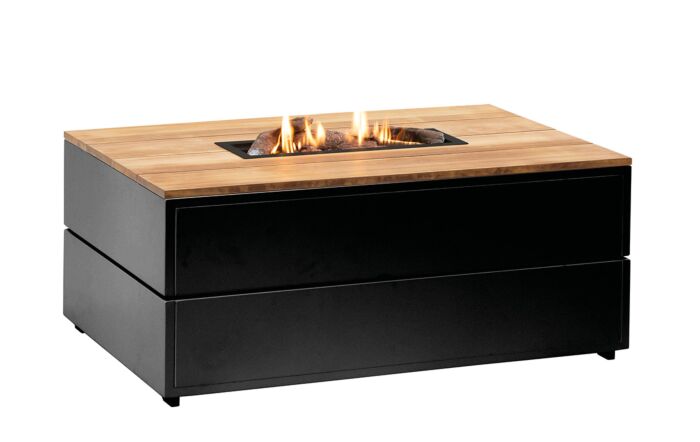 Pacific Lifestyle Cosipure Black and Teak 120 Rectangular Fire Pit