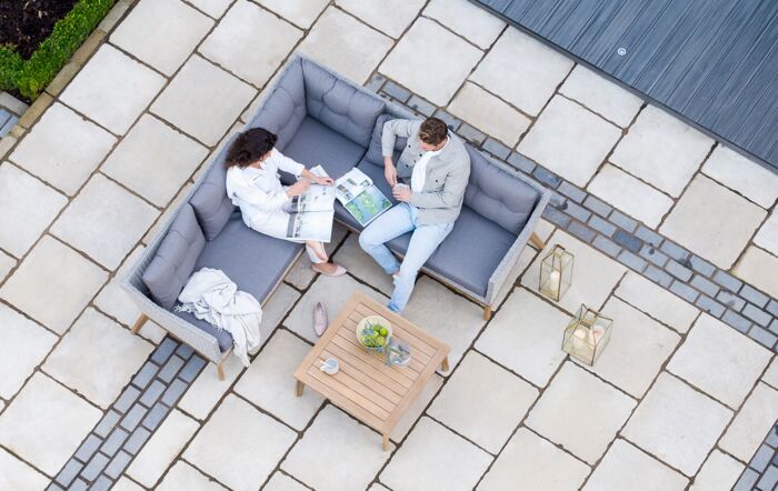 Pacific Lifestyle Larissa Outdoor Corner Sofa Set - Light Kubu Grey