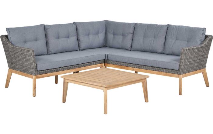 Pacific Lifestyle Larissa Garden Corner Garden Sofa Set - Kubu Grey