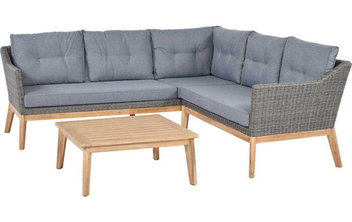 Pacific Lifestyle Larissa Garden Corner Garden Sofa Set - Kubu Grey