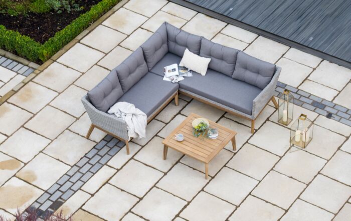 Pacific Lifestyle Larissa Outdoor Corner Sofa Set - Light Kubu Grey