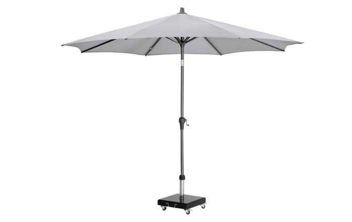 Platinum Riva 3m Round Luna Grey Parasol with 40kg Wheeled Base 