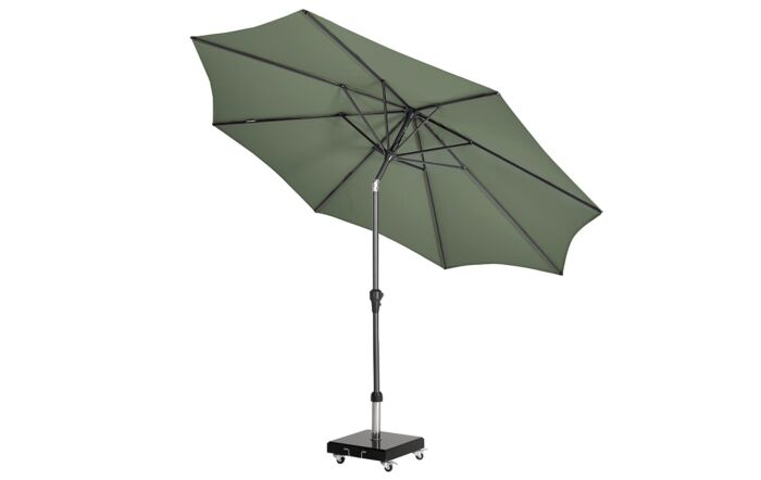 Platinum Riva 3m Round Olive Parasol With 40kg Wheeled Base 