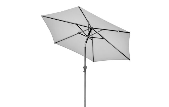 Platinum Riva 3m Round Luna Grey Parasol with 40kg Wheeled Base 