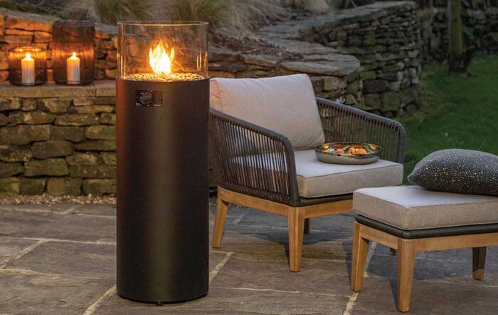 Pacific Lifestyle Cosiscoop Black Pillar Fire Lantern