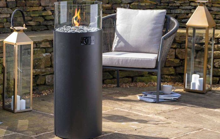 Pacific Lifestyle Cosiscoop Black Pillar Fire Lantern