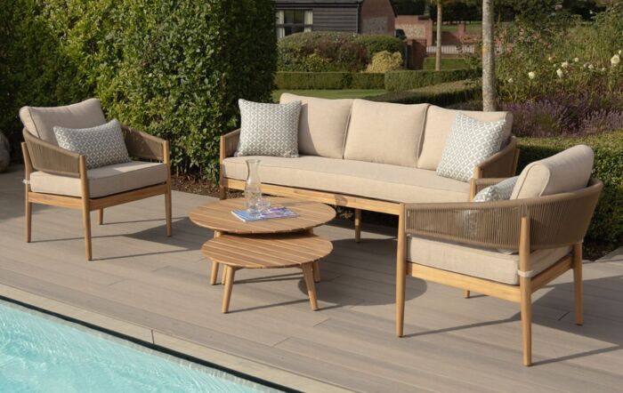 Maze Porto 3 Seat Outdoor Sofa Lounge Set - Sandstone