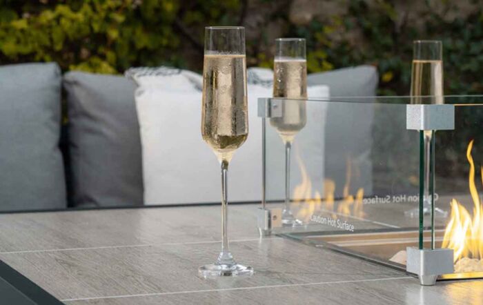 Bramblecrest Portofino Outdoor Corner Firepit Set - Grey