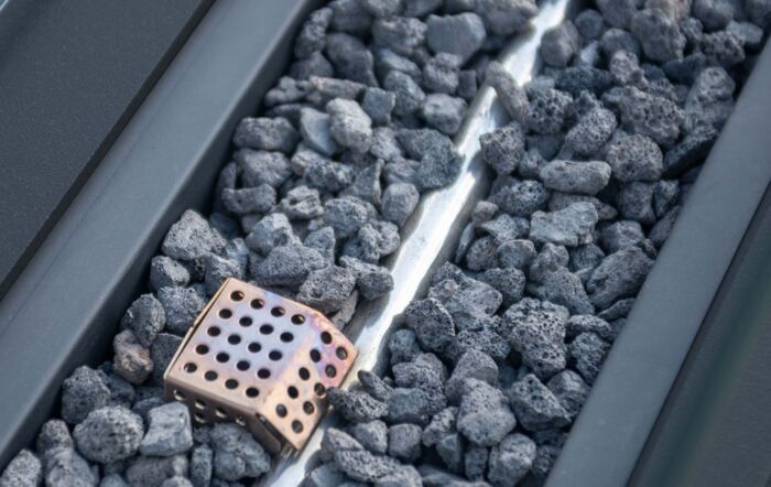 Maze Pulse Three Seat Garden Sofa Set With Firepit Table - Oatmeal