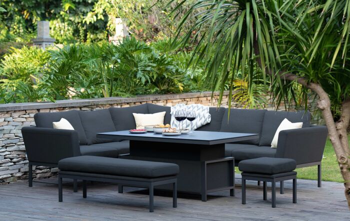 Maze Pulse Adjustable Corner Sofa Set - Charcoal