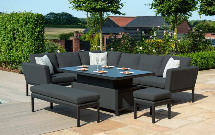 Maze Pulse Adjustable Corner Sofa Set - Charcoal