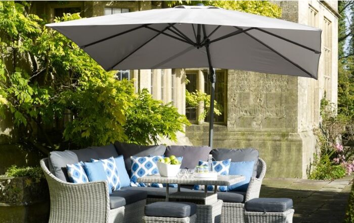 Bramblecrest Chichester 3m Square Parasol Including Granite Base And Cover