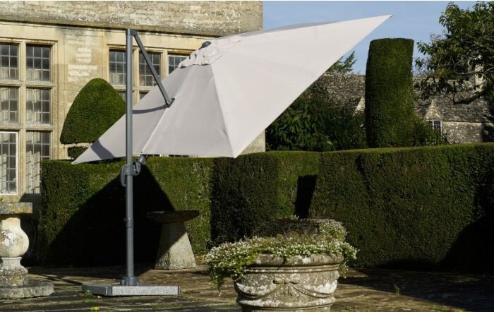 Bramblecrest Lichfield 2.7m Square Parasol with Granite Base & Protective Cover - Sand