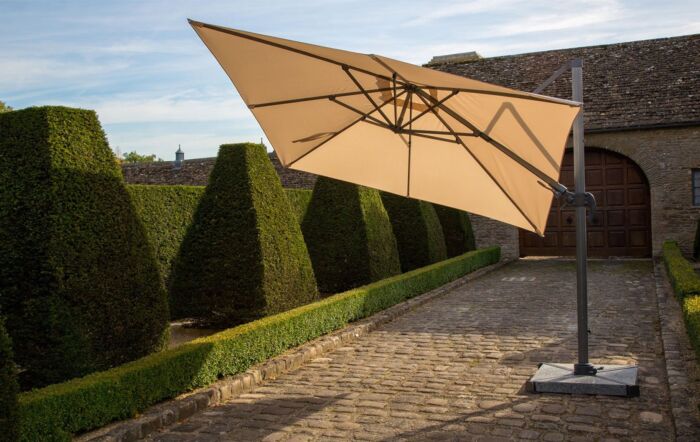 Bramblecrest Chichester 3m Square Parasol Including Granite Base And Cover