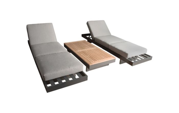 Bramblecrest Vilamoura Rectangle Modular Garden Corner Sofa with Teak Coffee Table