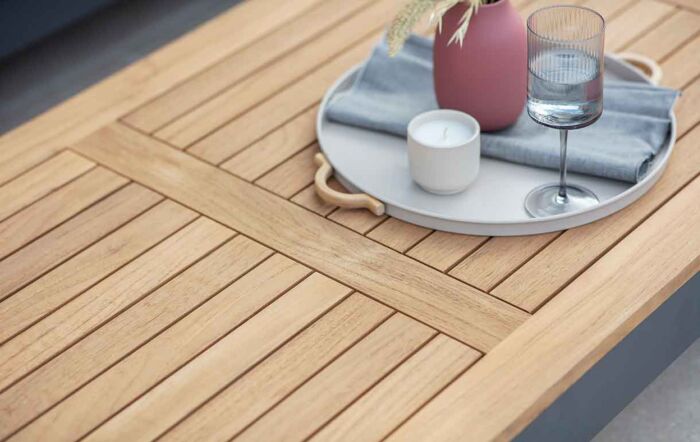 Bramblecrest Vilamoura Rectangle Modular Garden Corner Sofa with Teak Coffee Table