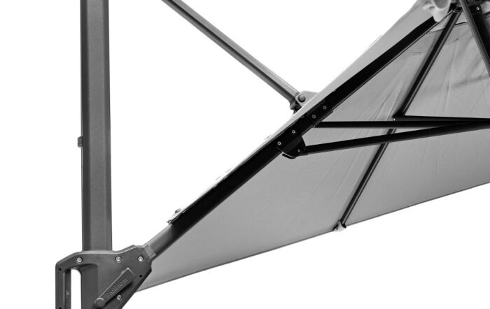 Platinum Voyager Luna Grey T1 3m x 2 m Rectangular Free Arm Parasol With 90kg Wheeled Base & FREE Cover